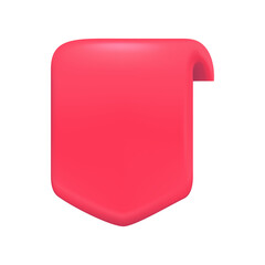 3D product tags. Red ribbon labels on the edges for special discount offers. 3D illustration.