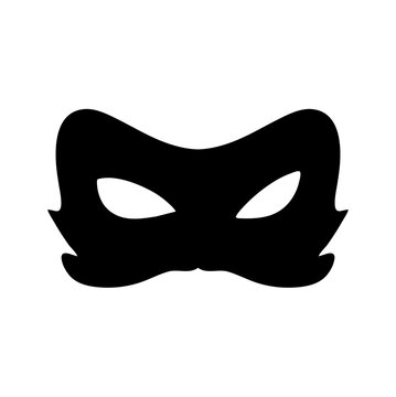 Silhouette of a masked superhero carnival villain