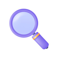 3D magnifying glass exploring. The idea of ​​expanding the results of research to find some results.