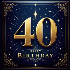 Golden Flourish for 40th Birthday