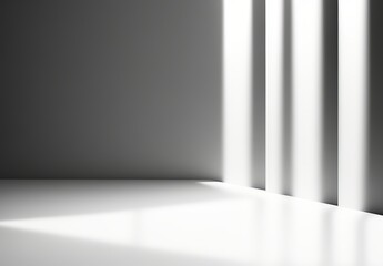 Fototapeta premium An original background image for design or product presentation, with a play of light and shadow, in light gray tones. 