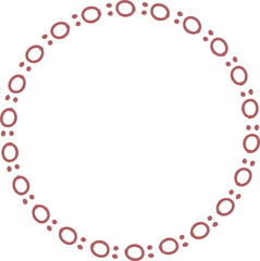 Decorative round frame illustration on transparent background.