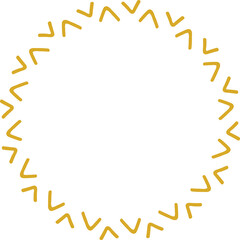 Decorative round frame illustration on transparent background.