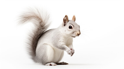 Squirrel sitting Isolated on white background