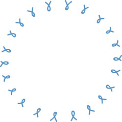 Decorative round frame illustration on transparent background.