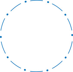 Decorative round frame illustration on transparent background.