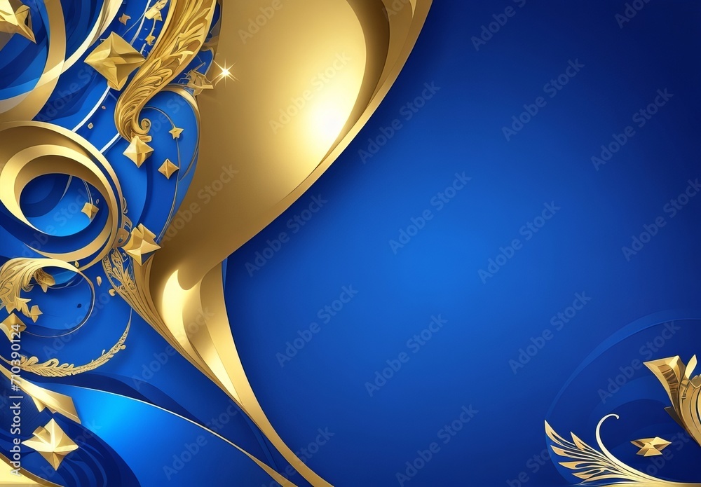 Fototapete dark blue purple and gold luxury line overlap layered abstract background, with lighting effect and 