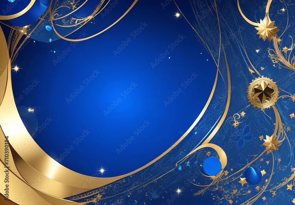 Fototapete dark blue purple and gold luxury line overlap layered abstract background, with lighting effect and 