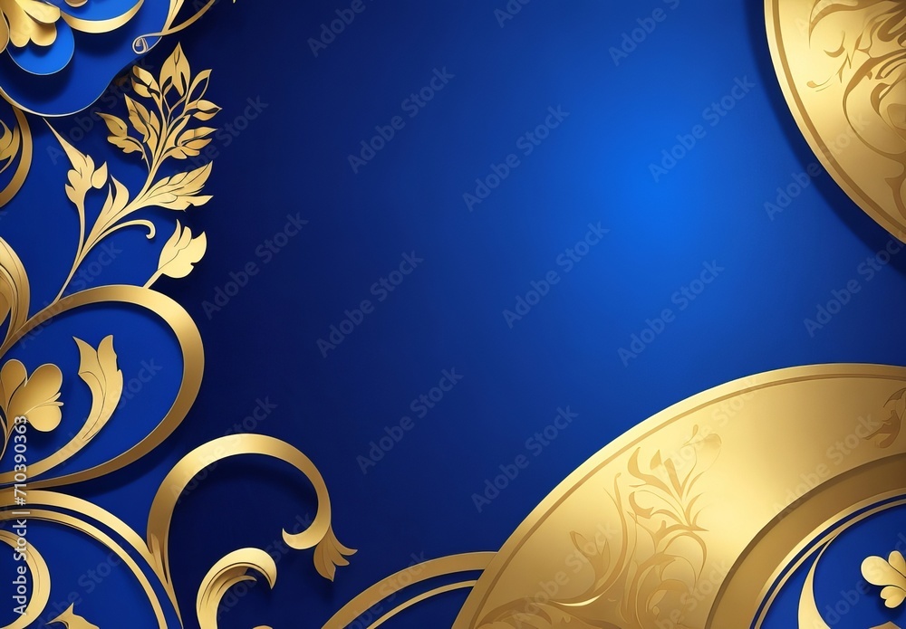 Fototapete dark blue purple and gold luxury line overlap layered abstract background, with lighting effect and 