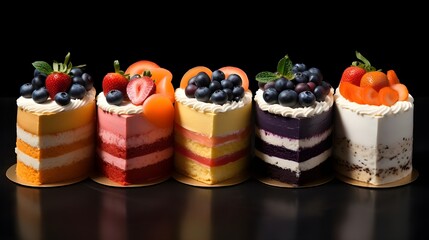 piece of cake with fruit topping