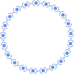 Decorative round frame illustration on transparent background.