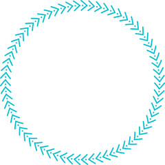 Decorative round frame illustration on transparent background.