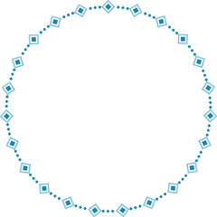 Decorative round frame illustration on transparent background.