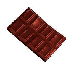 Chocolate bar 3D rendering.