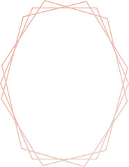 Gold geometric frame illustration on transparent background.