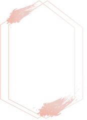 Gold geometric frame illustration on transparent background.