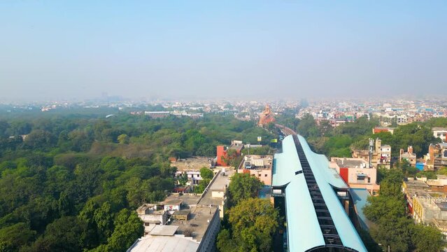 Karol bagh metro station aerial view