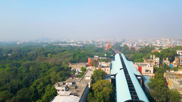 Karol bagh metro station aerial view