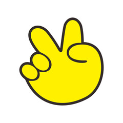 Make a Professional Peace Hand Icon Funny Vector Art