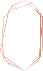 Obraz premium Rose gold geometric frame illustration on transparent background.