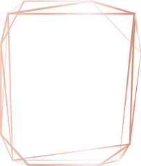 Obraz premium Rose gold geometric frame illustration on transparent background.