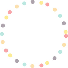 Decorative round frame illustration on transparent background.