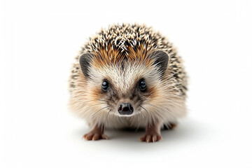 Prickly Cute: A Hedgehog on a White Background, Showcasing Its Unique Texture and Endearing Charm