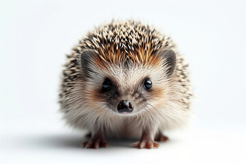 Obraz premium Prickly Cute: A Hedgehog on a White Background, Showcasing Its Unique Texture and Endearing Charm