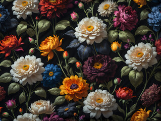 Fabric With Printed Graphics Of Flowers.