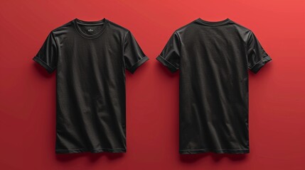 Colorful isolated T-shirts with a mockup featuring both front and back views. The preview is enhanced using generative AI for a dynamic presentation.
 - obrazy, fototapety, plakaty