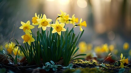 Daffodils standing tall and proud, heralding the arrival of spring