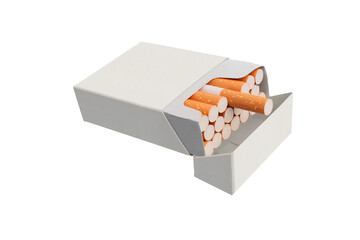 Box of cigarettes on transparent background