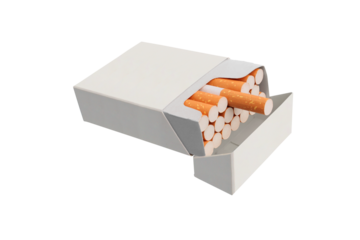 Box of cigarettes on transparent background