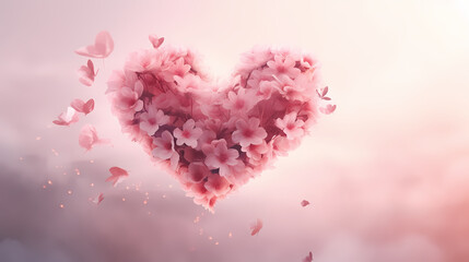 Romantic heart-shaped Valentine's Day background, symbolizing Valentine's Day, wedding, love