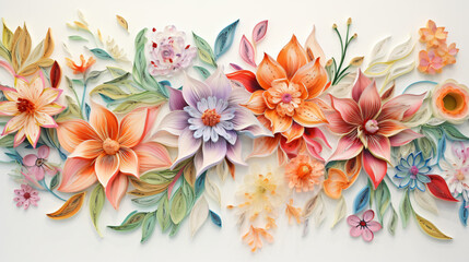 Gyotaku moire pattern floral decoupage Paper