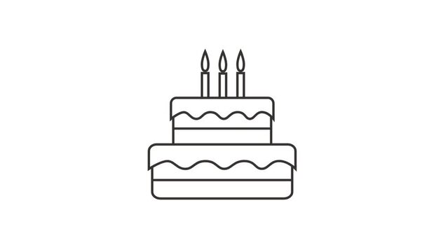 Celebration Delight Happy Birthday Cake Animation in Elegant White Background