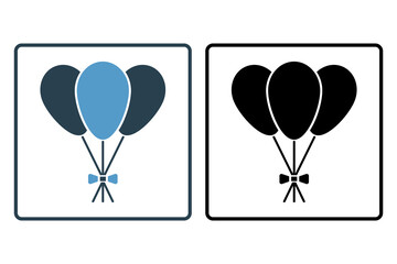 balloon celebration icon. icon related to graduation and achievement. suitable for web site, app, user interfaces, printable etc. solid icon style. simple vector design editable