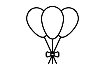 balloon celebration icon. icon related to graduation and achievement. suitable for web site, app, user interfaces, printable etc. line icon style. simple vector design editable