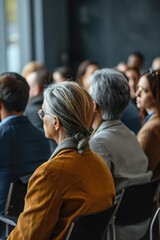 Business group listening during seminar