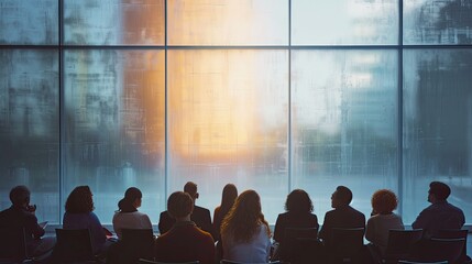 Business group listening during seminar