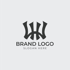 WH logo letter design on luxury background HW logo monogram initials letter concept