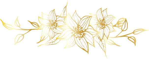 Flower decorative element illustration on transparent background.
