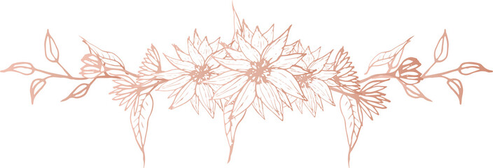 Flower decorative element illustration on transparent background.
