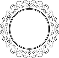 Decorative round flora frames illustration on transparent background.