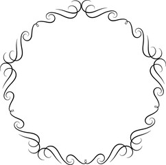 Decorative round flora frames illustration on transparent background.