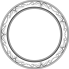 Decorative round frames vintage style illustration on transparent background.
