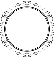 Decorative round frames vintage style illustration on transparent background.
