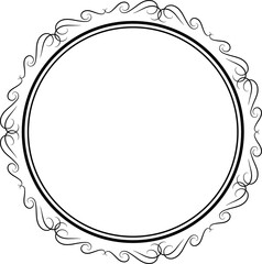 Decorative round frames vintage style illustration on transparent background.
