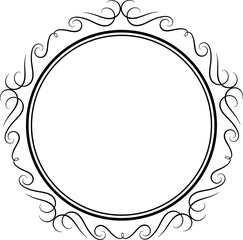 Decorative round frames vintage style illustration on transparent background.
