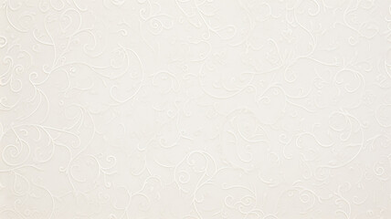 white delicate background with vintage floral wallpaper ornament on the wall copy space blank, gray luminous shades